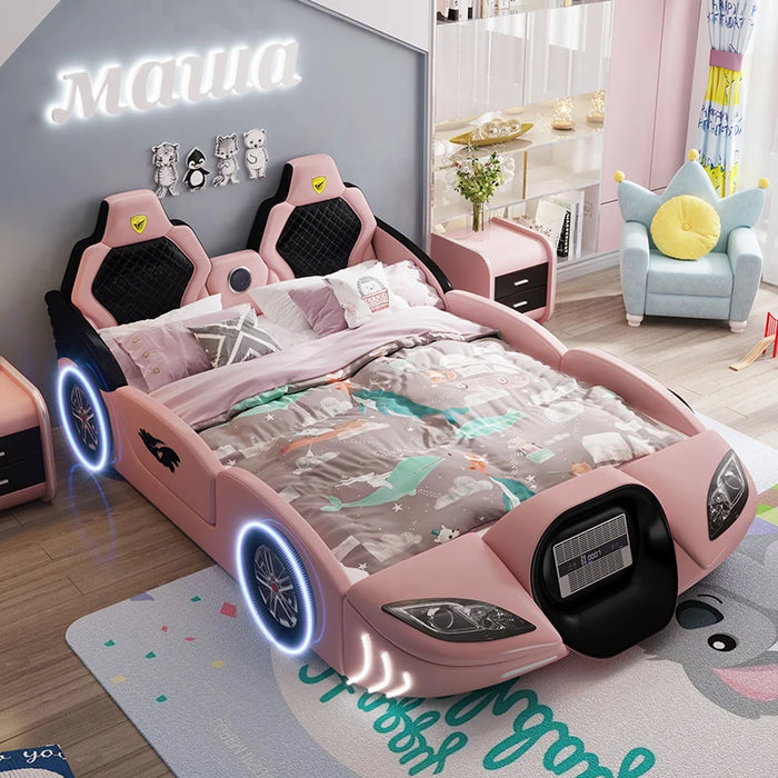 Home bedroom furniture kids car children bed Kids race car bed for sale LED Light and Music bedroom furniture set for boys