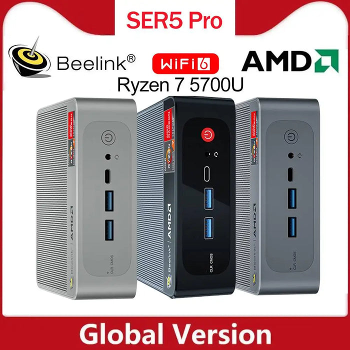 Beelink Mini PC AMD Ryzen 5 5560U 7 5700U 5800H SER5 Pro Max Desktop Gaming Computer WiFi6 BT5.2 DDR4 16GB 500GB SSD 32GB 1T