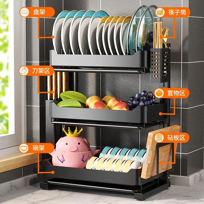 Kitchen storage rack, dishes, bowls, and plates storage rack, drainage rack, household wall mounted countertop, bowl rack