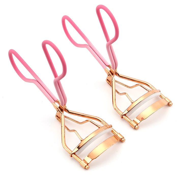 sales Portable silicone handle eyelash curler with comb pink eyelash curler beauty makeup tools eyelash curler