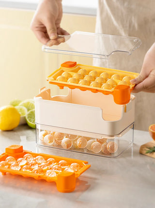 Silicone Ice Cube Mold Household Refrigerator Large Capacity Ice Box Press with Lid Frozen Food Grade Mini Ice Grid Kitchen Tool
