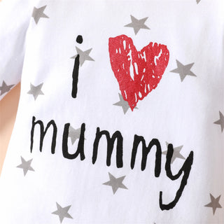 PatPat Baby Boy/Girl 95% Cotton Long-sleeve Love Heart Letter Print Stars/Striped Jumpsuit High Quality
