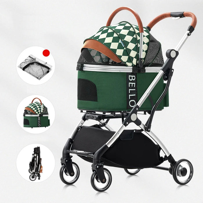 Foldable Detachable Pet Travel Bag Pet Stroller Carrier Outdoor Weather Cover Pet Cart Dog Travel Stroller Trolley Cart