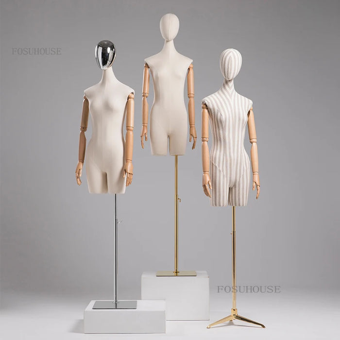 Mannequins Body for High-end Clothing Store Model Props Female Upper-body Window Display Stand with Head Dummy Mannequin Stand U