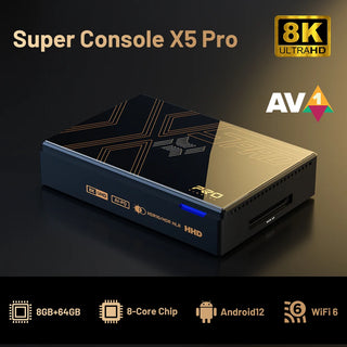 Kinhank Super Console X5 Pro Android TV Box for 8K@60FPS 4K@120FPS with Android 12 8G+64G 2.4G&5G Dual Wifi HD Movie Player