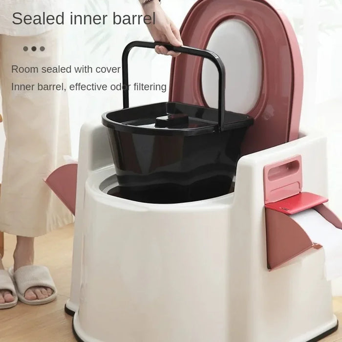 All-in-one Elderly Sitting Toilet Mobile Anti-slip Toilet Pregnant Women Chair Indoor Deodorant Portable Bathroom Seat