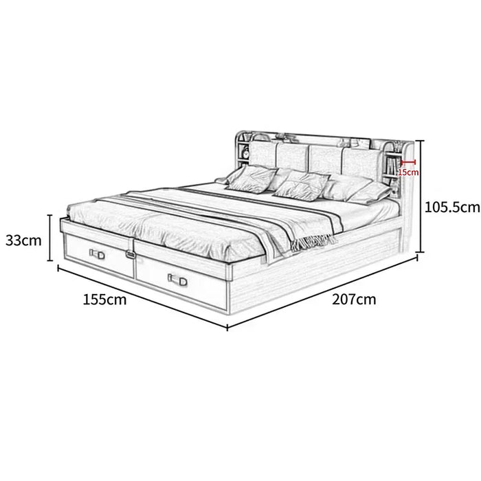 Storage Modern Double Bed Bedroom Unique Lounge Multifunctional Double Bed Queen Size Boys Camas De Dormitorio Home Furniture