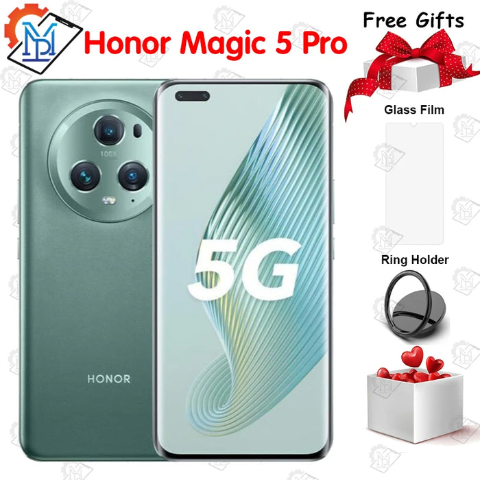 New Arrival Original Honor Magic 5 Pro 6.81 Inches 120Hz Screen Snapdragon 8 Gen 2 MagicOS 7.1 Battery 5450mAh IP68 Smartphone