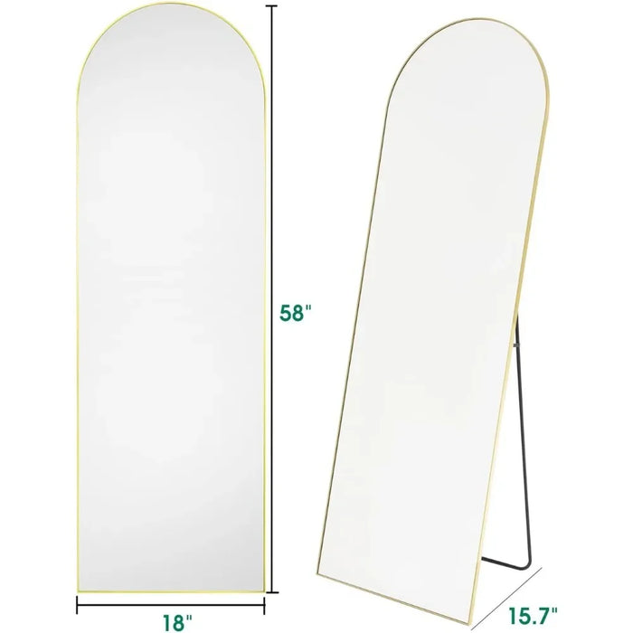 18"x58" Full Length Mirror, Floor Mirror, Arched Full Length Mirror with Stand, Wall Mirror, Full Body Mirror Freestanding