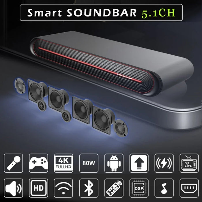 5.1 CH Wireless BT Speaker sound bar Professional Home Theater System