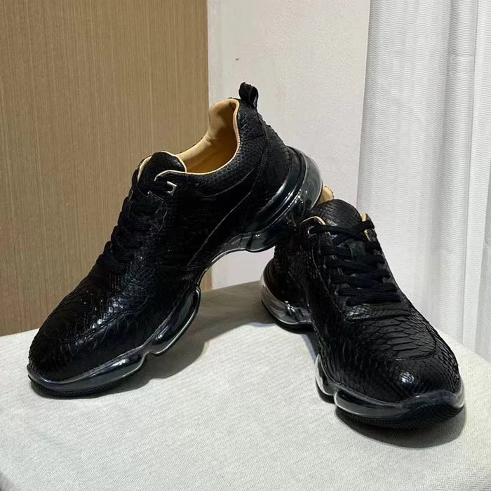 BATMO 2024 new arrival Fashion Snake skin causal shoes men,male Genuine leather sneakers pdd484