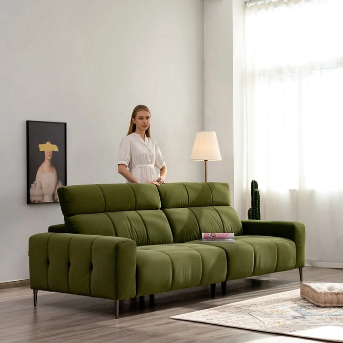 Designer Italia Sofa Velvet Green Lounge Module Modern Comfortable Living Room Sofa Decoration Relaxing Salon Nordic Furniture