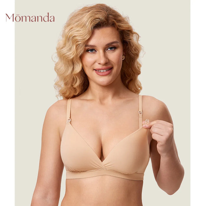 MOMANDA Natural Fit Crossover Maternity Nursing Bra Wire Free Pregnant Women's Breast Feeding Linerie Pregency Accessories A123