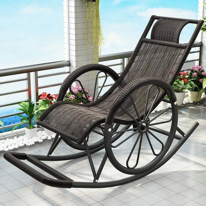 Recliner balcony sleeps rattan chair outdoor waterproof sunscreen rocking indoor back household