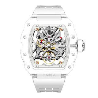 Haofa Transparent Crystal Mechanical Watches for Men Luxury Skeleton Waterproof Luminous Mens Automatic Watch 2202
