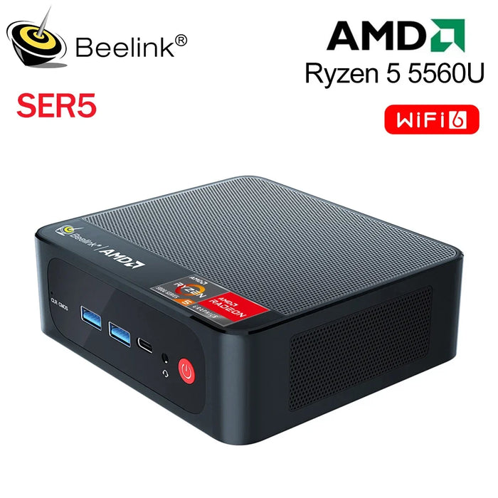 Beelink Mini PC SER5 Pro Max AMD Ryzen 5 5560U 7 5700U 5800H SER Desktop Gaming Computer WiFi6 BT5.2 DDR4 16GB 500GB SSD 32GB 1T