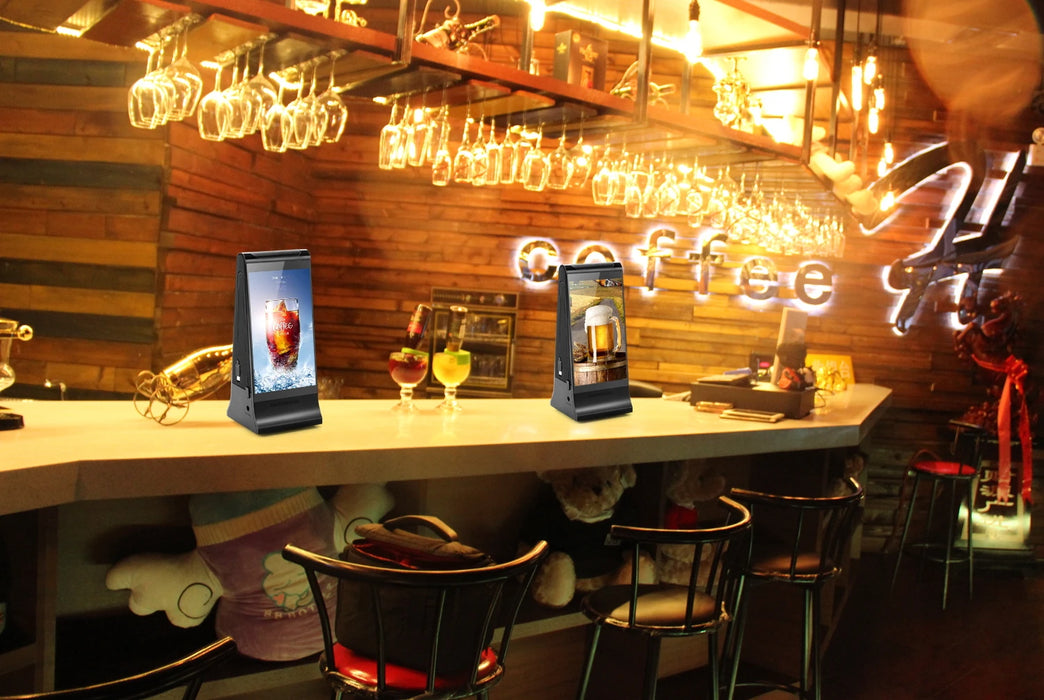 Arrivals Restaurant Supply tabletop power bank media lcd player digital menu display restaurant table advertising