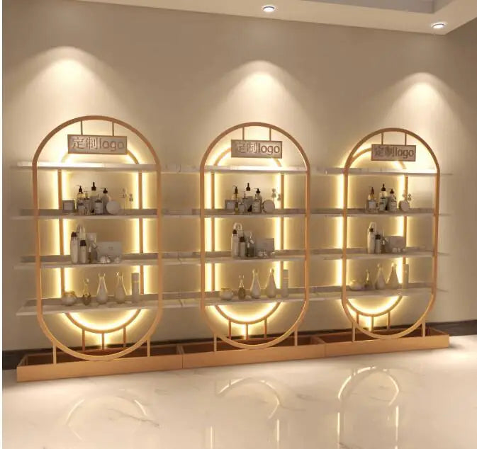 Cosmetics display cabinet beauty salon nail cabinet makeup skin care products floor to floor locker