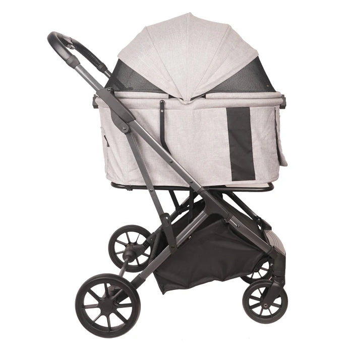 small animal pet dog cat carrier aluminum frame light weight seat detachable easy folding pet stroller