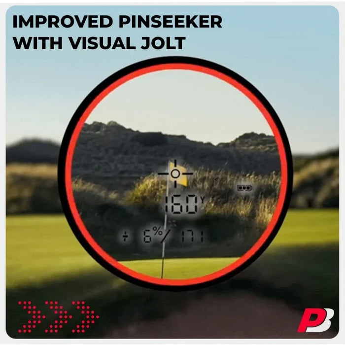 Tour V6 Golf Rangefinder Bundle - PinSeeker with Visual JOLT, BITE Magnetic Mount - Includes PlayBetter Microfiber Towe