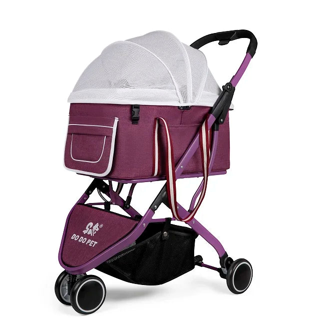 New arrival pet carrier stroller outdoor travel pet cage pet stroller foldable detachable basket dog stroller