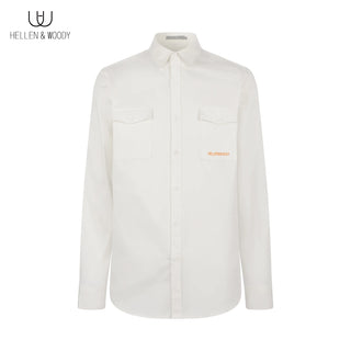 Hellen&Woody Men's Spring and Autumn New Long Sleeve Coconut Shirt Fashion Casual Slim Button Lapel Cotton 19QD109C