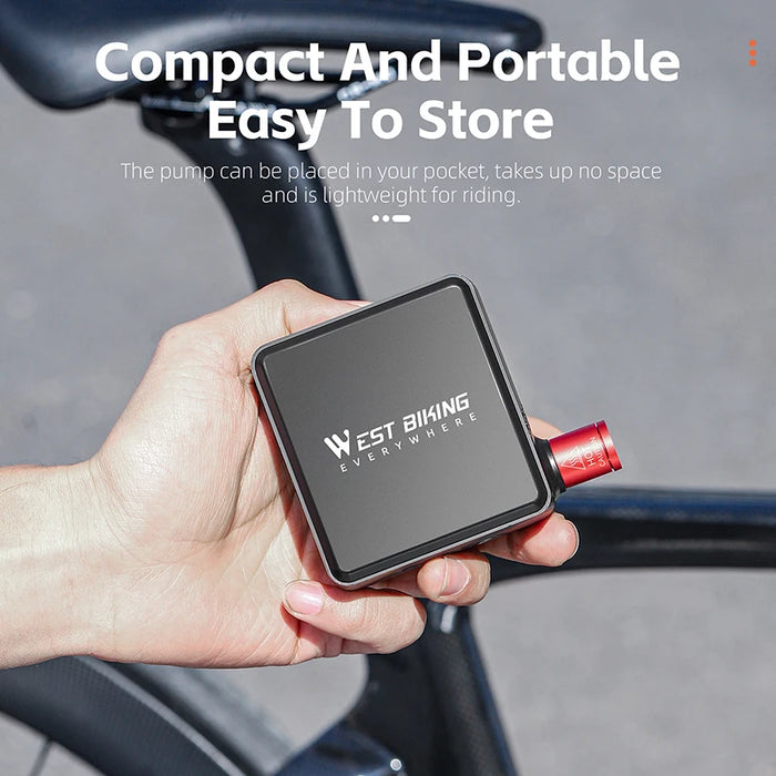 WEST BIKING Bike Pump Portable Mini Electric Air Pump 150PSI Tire Inflator Car Bike Motorcycle Bicycle Pump With LCD Display