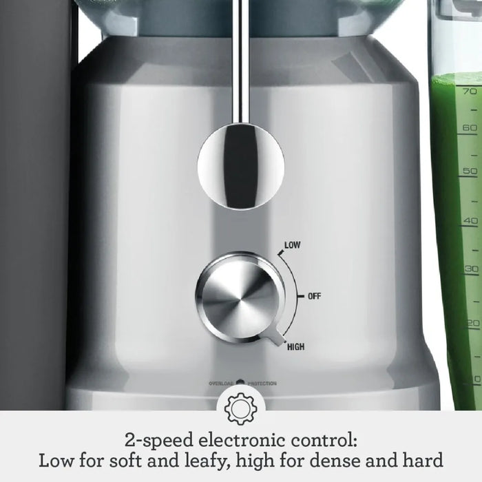 Large capacity and high-performance juicer with LED display screen, silver color