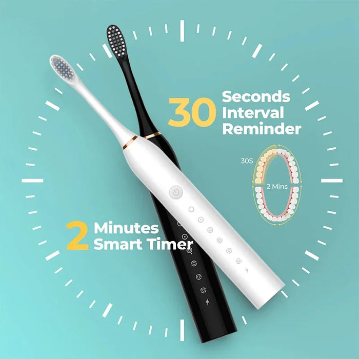 USB Rechargeable Ultrasonic Electric Toothbrush For Adults Sonic Electric Toothbrush Travel Toothbrush With 4 Brush Head 6 Modes