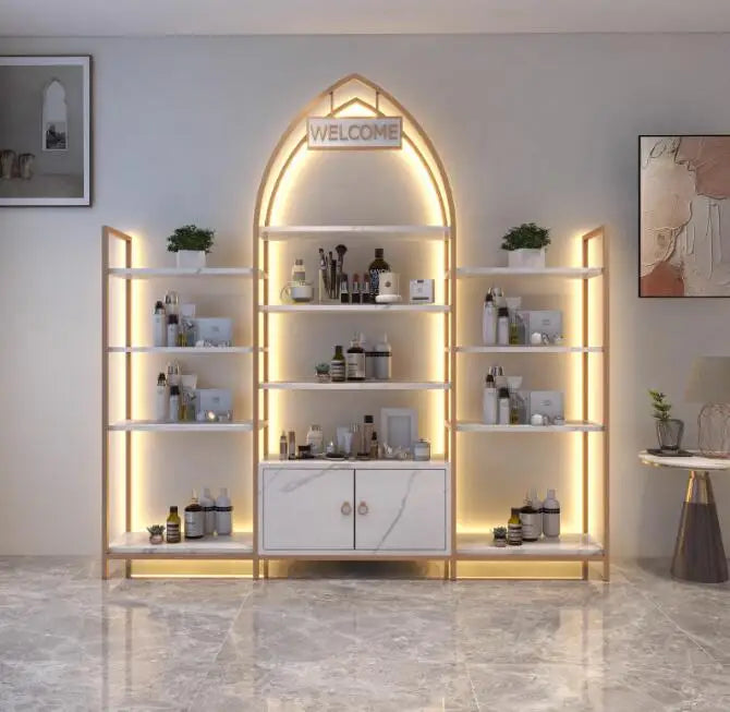 Beauty salon display cabinet Cosmetics shelving