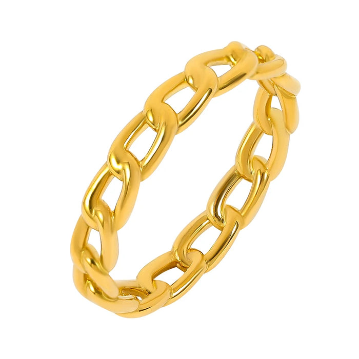 Pure Gold Ring Band For Women Real 24K Yellow Gold 3D Hard Gold 5G Light Design Weave Chain Design Lover Rings Gift US 4-7.5