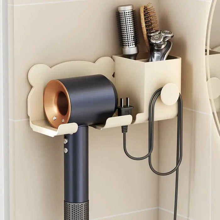 High Appearance Level Hair Dryer Storage Rack Bathroom Supplies Perforation-free Wall Hanging Electric Air Blower Storage Holder