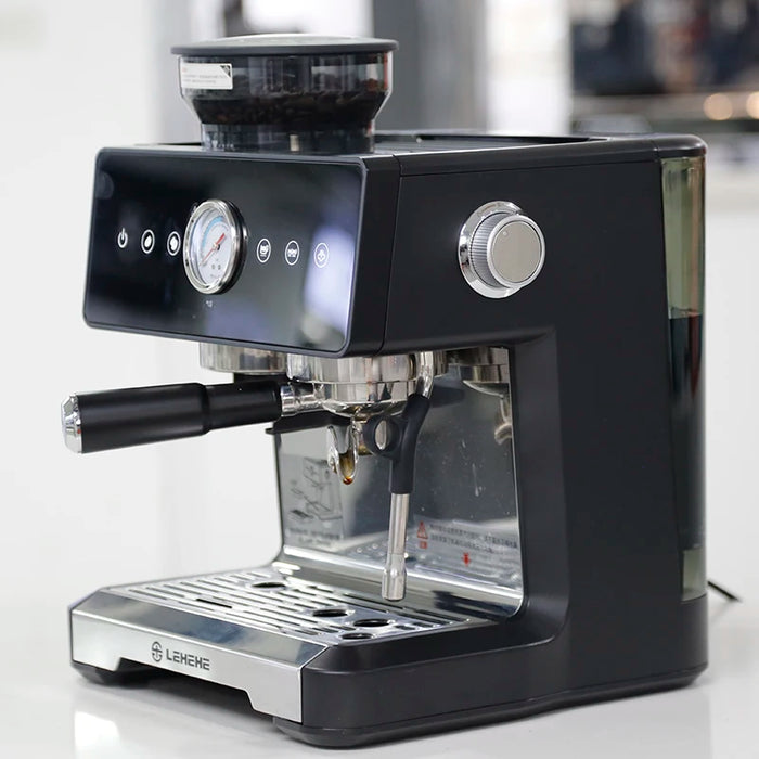 Lehehe Integrated Small Semi-Automatic Coffee Machine With Espresso Grinder And Milk Steam Output For Coffee Shop