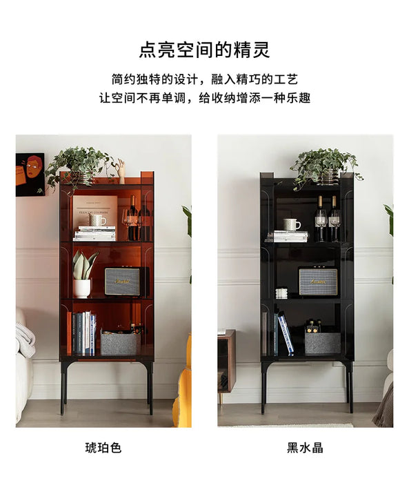 Luxury shelf Acrylic living room wine shelf storage display shelf Modern simple bedroom multi-layer floor bookshelf