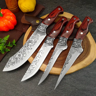 Forged Chef Cutting Knife Kitchen Boning Peeling Knife Cleaver Stainless Steel Meat Fruit Slicing Knife Utility BBQ Tools