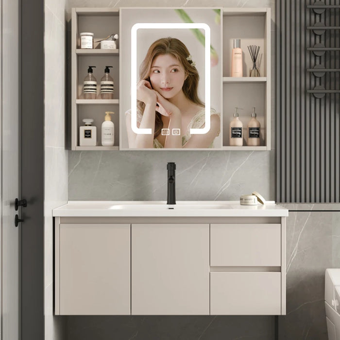 Closed Storage Toilet Cabinet Bathroom Wall Salon Station Corner Kit Mirrors Sink Luxury Washbasin Shelf Mdf Storage Cabinet