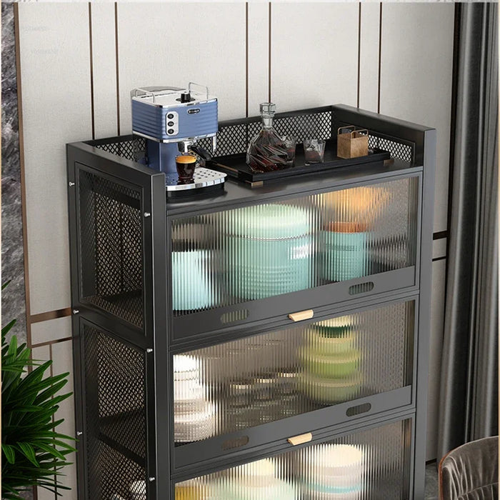 Modern Kitchen Cabinets Racks Kitchen Furniture Floor Multi-layer Storage Cabinets with Doors Multi-functional Electrical Locker