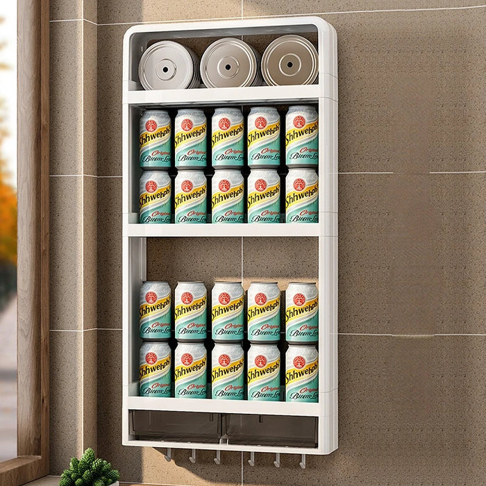 Light Luxury Kitchen Storage Rack Multi-layer Multifunctional No Perforated Wall Hanging Seasoning Supplies Home Collection Rack