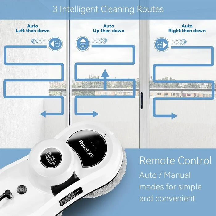 Window Cleaning Robot, Smart Window Vacuum Cleaner Glass Cleaning Robotic with APP & Remote, for Indoor/Outdoor Windows Mirror