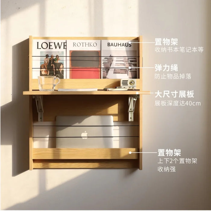 Wall Hanging Multi-function Laptop Table Small Family Folding Table Learning Invisible Hanging Table Board Simple Bookshelf