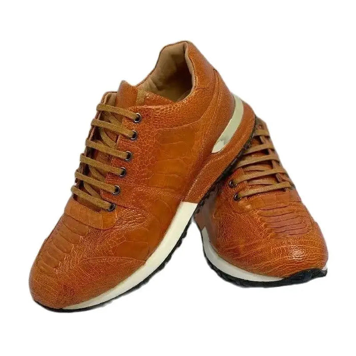 BATMO 2023 new arrival Fashion ostrich skin causal shoes men,male Genuine leather sneakers PDD282