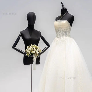 High-Quality Wedding Dress Female Mannequins Display Stand Women Clothing Half-length Manequins Body Dress Model Shooting Props
