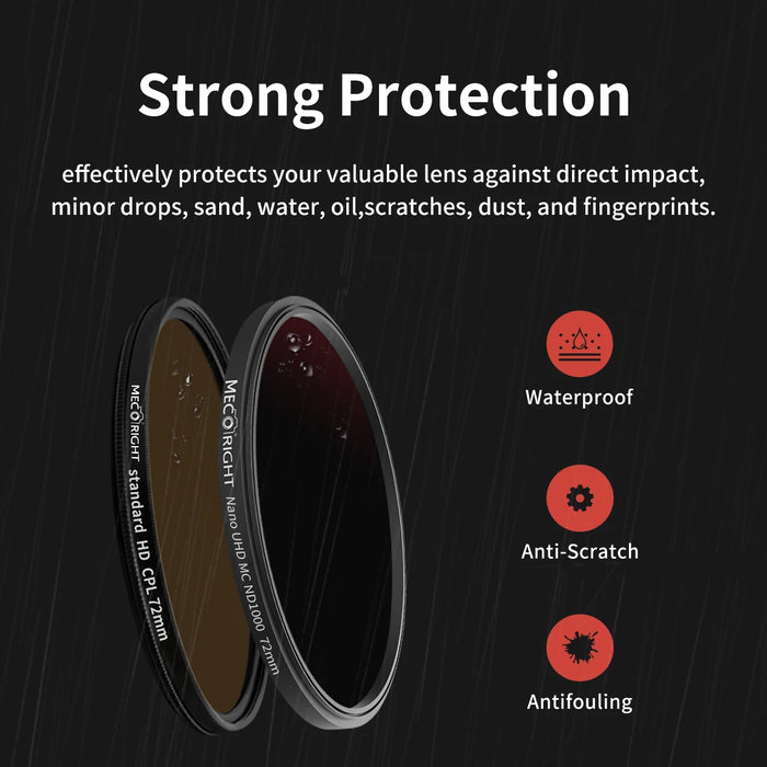 Mecoright Smartphone Filter 72mm Ring Cold Shoe phone holder CPL ND GND For Samsung Huawei iPhone Apple VIVO OPPO Cellphone Lens