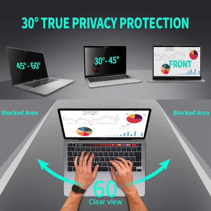 Privacy Screen Protector For Macbook Pro 16.2 14.2" 2023 M1 M2 Air 13.6 15.3 Protective Film Anti-peep Anti-reflective 13 14 16"