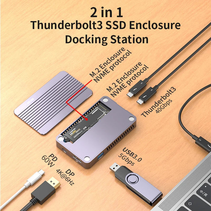 Acasis External Hard Drive M.2 NVME USB4.0 Enclosure With Type-c Docking Station Converter SSD Mobile Disks 40Gbps