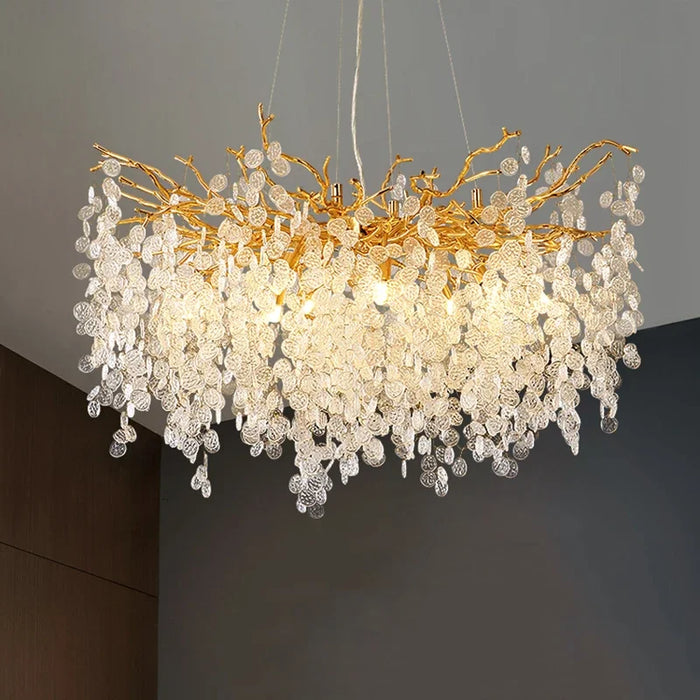 Modern Luxury Gold Crystal Chandelier Lighting Led Chandeliers Light Fixture for Living Room Bar Hotel Hall Hanging Lamp