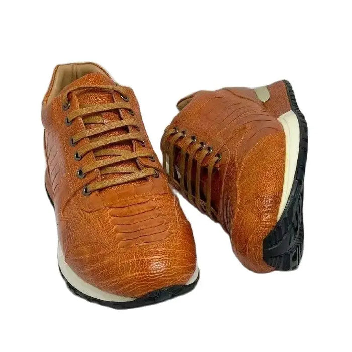 BATMO 2023 new arrival Fashion ostrich skin causal shoes men,male Genuine leather sneakers PDD282