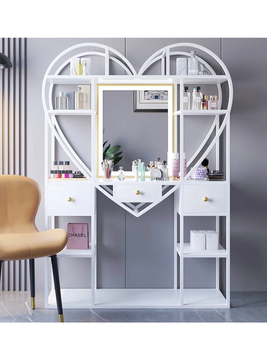 Luxury dresser, vanity table with light, modern simple storage cabinet, creative dresser in bedroom