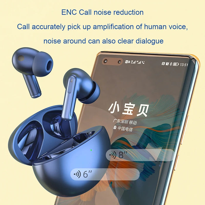 Bluetooth Earphone Wireless Headset Stereo Sound ANC Earbuds Smart Fingerprint Touch For Meizu M3 Note Samsung S22 Oppo Reno3 5G