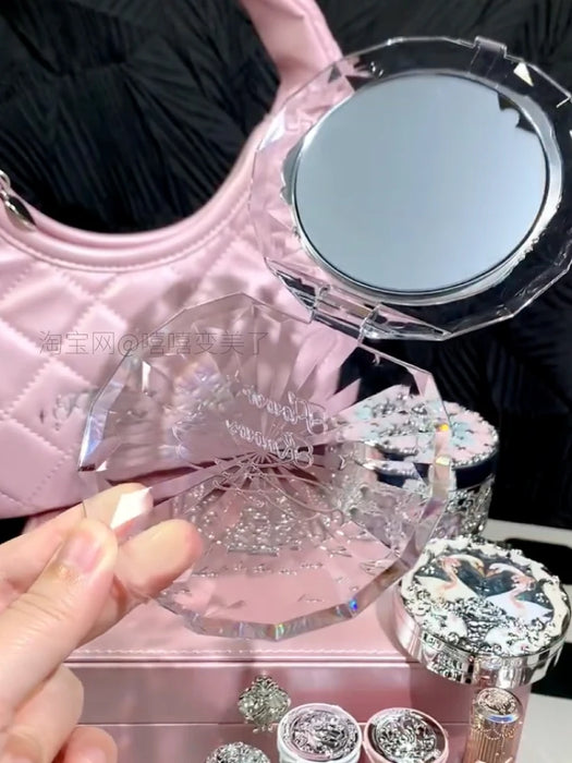 Flower Knows Ballet Surrounding Limited Portable Makeup Mirror Jewelry Box Handbag Handheld Mirror Silver Powder Crystal